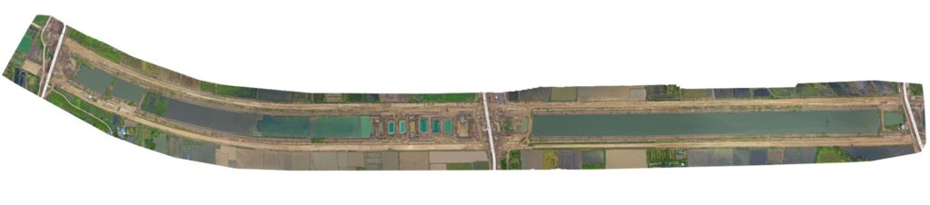 Orthophoto แนวคลองและถนนระหว่างก่อสร้าง